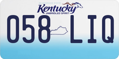 KY license plate 058LIQ