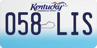 KY license plate 058LIS