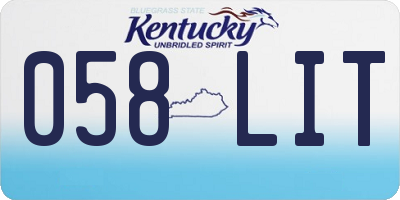 KY license plate 058LIT