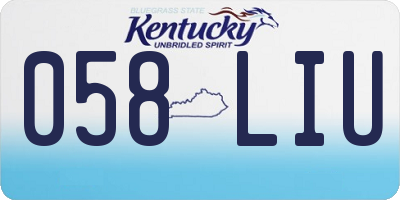 KY license plate 058LIU