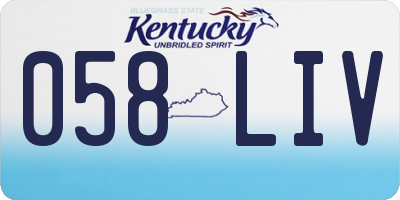 KY license plate 058LIV