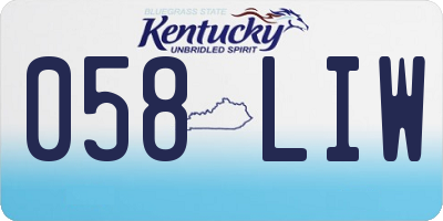 KY license plate 058LIW