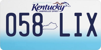 KY license plate 058LIX
