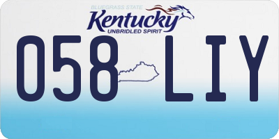 KY license plate 058LIY