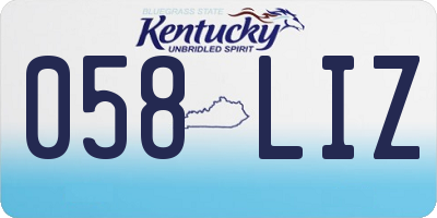 KY license plate 058LIZ