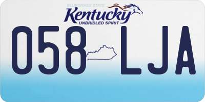 KY license plate 058LJA