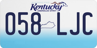 KY license plate 058LJC