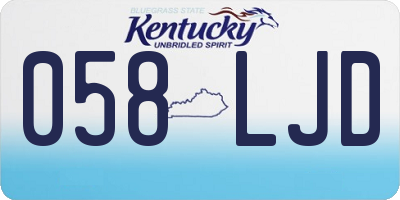 KY license plate 058LJD