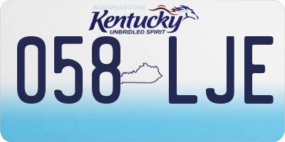 KY license plate 058LJE