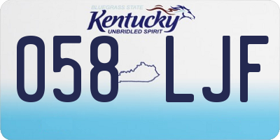 KY license plate 058LJF