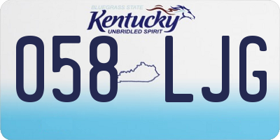 KY license plate 058LJG