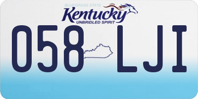 KY license plate 058LJI