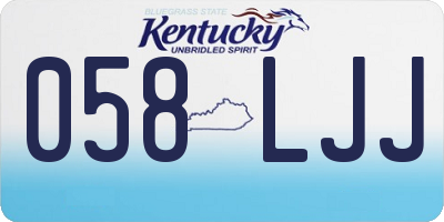 KY license plate 058LJJ