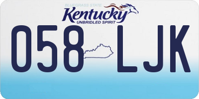 KY license plate 058LJK