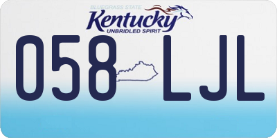 KY license plate 058LJL