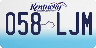 KY license plate 058LJM