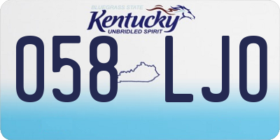 KY license plate 058LJO