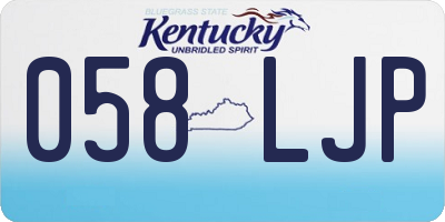 KY license plate 058LJP