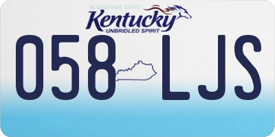 KY license plate 058LJS