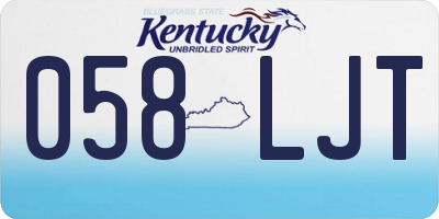 KY license plate 058LJT