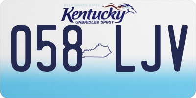 KY license plate 058LJV