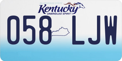 KY license plate 058LJW