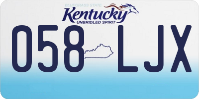 KY license plate 058LJX