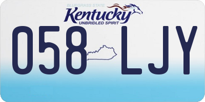KY license plate 058LJY