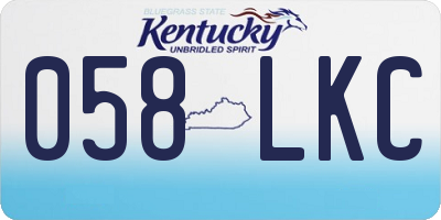 KY license plate 058LKC