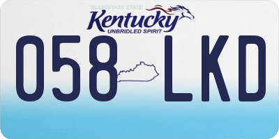 KY license plate 058LKD