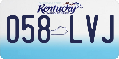KY license plate 058LVJ