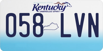 KY license plate 058LVN