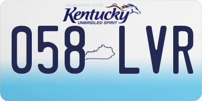 KY license plate 058LVR