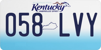KY license plate 058LVY