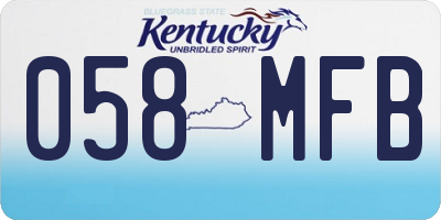 KY license plate 058MFB