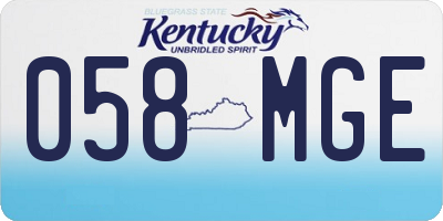 KY license plate 058MGE