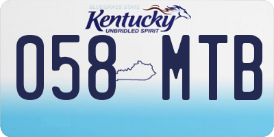 KY license plate 058MTB