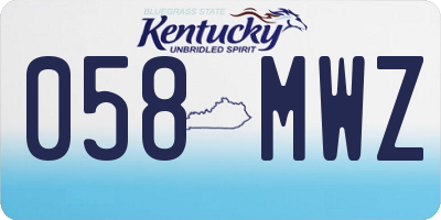 KY license plate 058MWZ