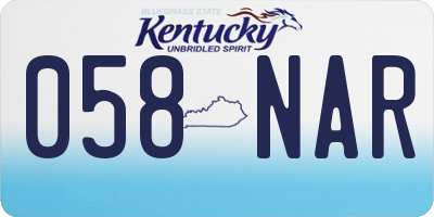 KY license plate 058NAR