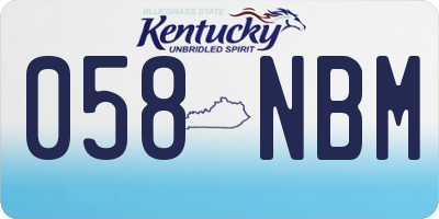 KY license plate 058NBM
