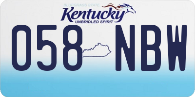 KY license plate 058NBW