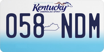 KY license plate 058NDM
