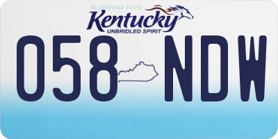 KY license plate 058NDW