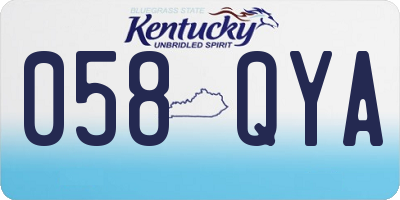 KY license plate 058QYA