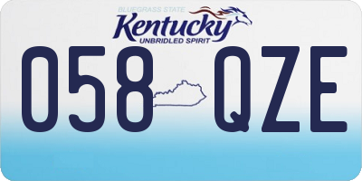 KY license plate 058QZE