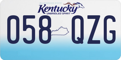 KY license plate 058QZG