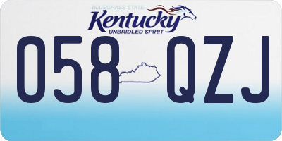 KY license plate 058QZJ