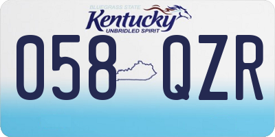 KY license plate 058QZR