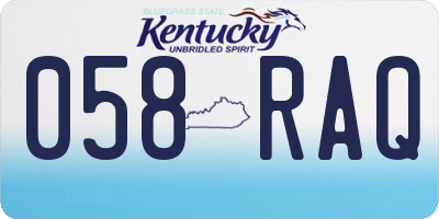 KY license plate 058RAQ