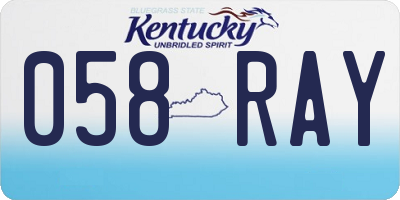 KY license plate 058RAY